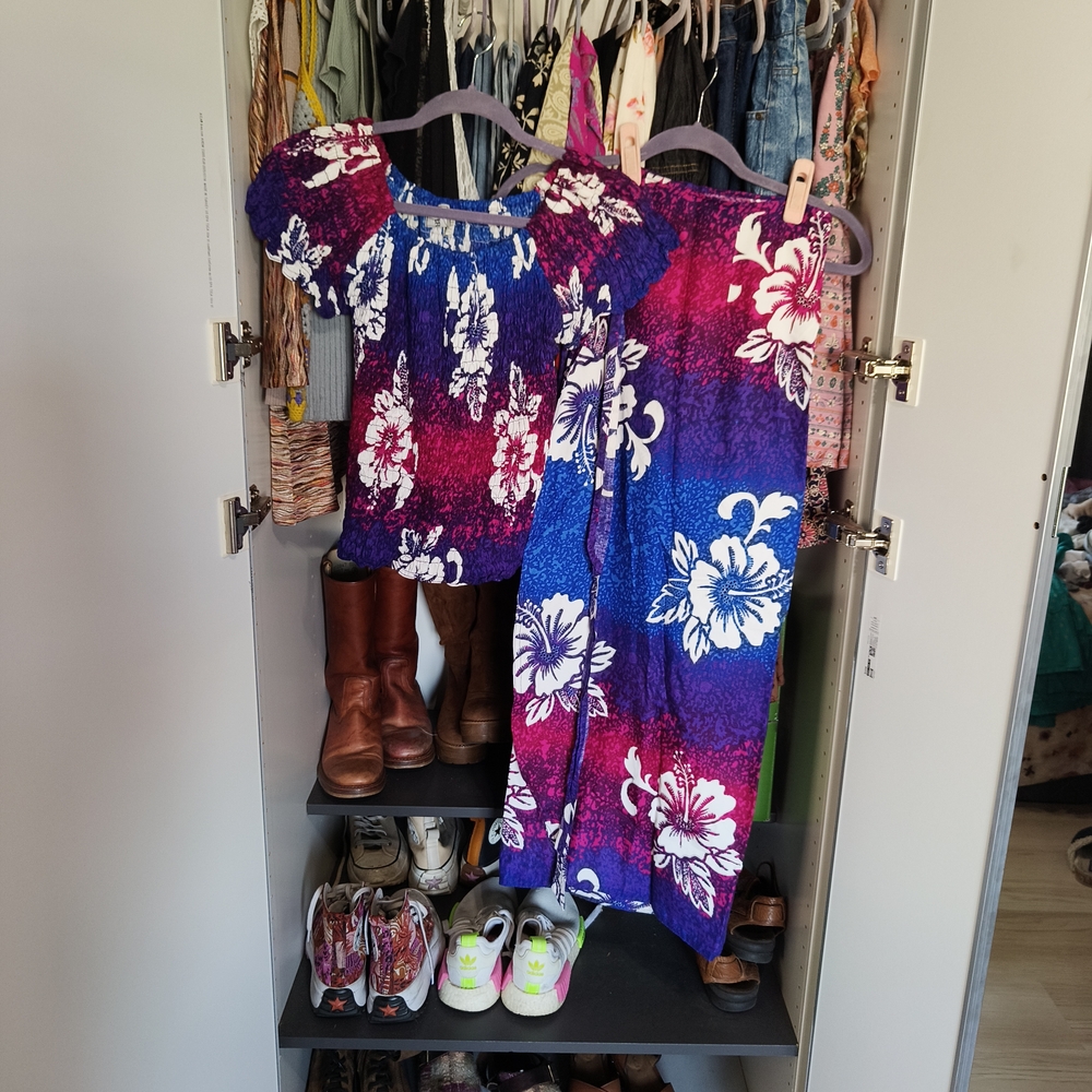 Hawaii Floral Matching Set Blouse & Wrap Skirt